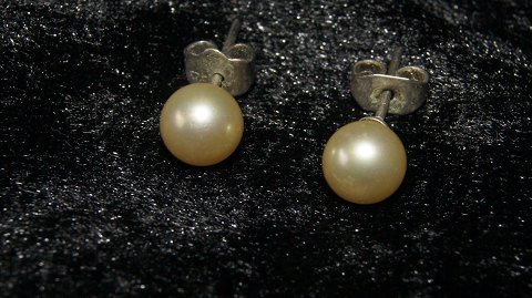 Elegante Øreringe med Perle i sølv