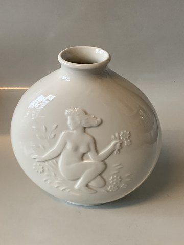 Hans Henrik Hansen #Royal Copenhagen #Blanc de Chine vase 
med dekoration i relief i form af faun og nøgen kvinde.
Dek nr #4118,