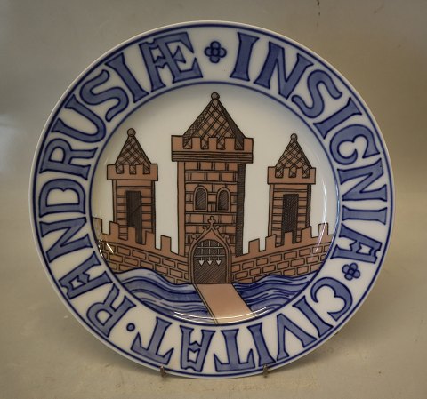B&G Randerusiæ Insignia Civitat Town Plates with Coat of Arms of Randers: