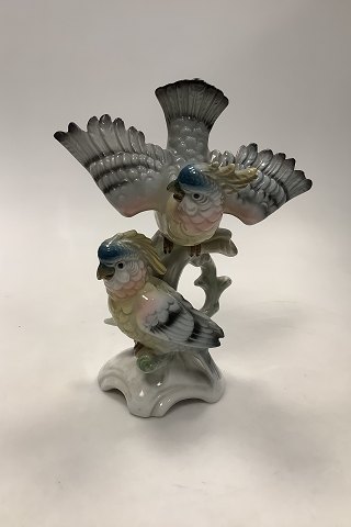 Gerold Porzellan Bavaria Figur papegøjer Tyskland Porcelæn