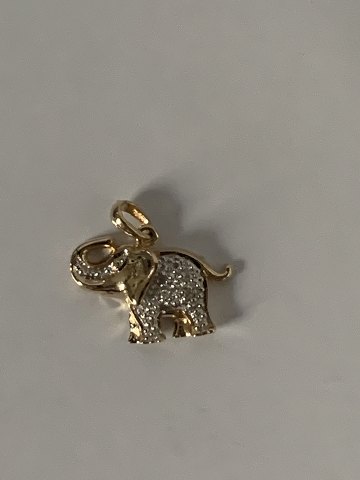 Elephant Pendant in 14 carat Gold with Brilliant
Stamped 585
Height 15.32 mm