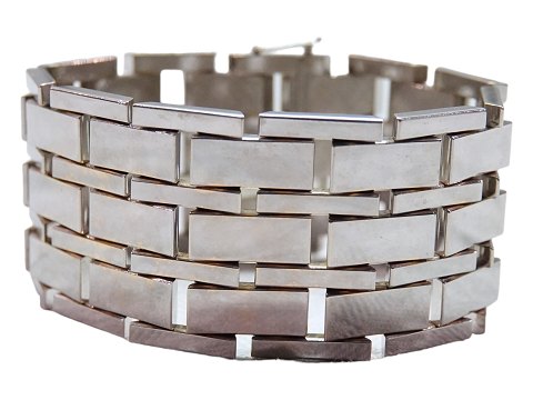 14 Carat white goldWide Block bracelet from 1958-1973