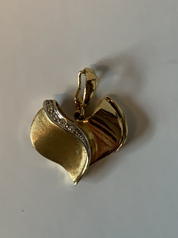 Hjerte Vedhæng/Charms i 14 karat guld og brilliant
Stemplet 585
Højde 24,00 mm ca