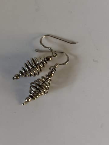 Øreringe i sølv 
Højde 3,6  cm ca