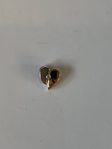 Heart pendant in 14 Karat gold and white gold Brillant