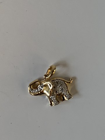 Elephant pendant in 14 Karat gold and
Brillant