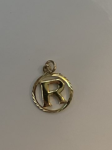 R Pendant in #14 carat Gold
Stamped 585