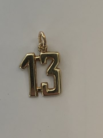 13 Number Pendant in #14 carat Gold
Stamped 585
Goldsmith: unknown
Height 16.34 mm
Width 9.95mm approx