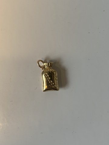 Money bag in pendant #14 carat Gold
Stamped 585
Goldsmith: unknown
Height 19.84 mm