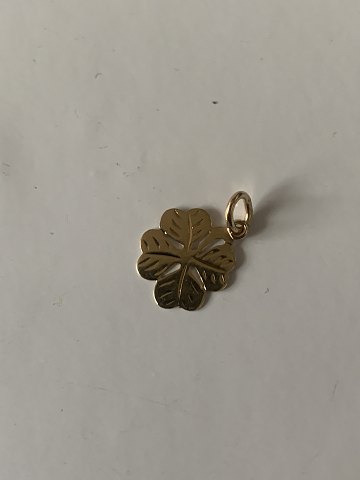 Four-leaf clover in 14 carat gold
Stamped 585
Measures 13.46 mm approx
With the awl 19.00 mm approx
Thickness 0.36 mm