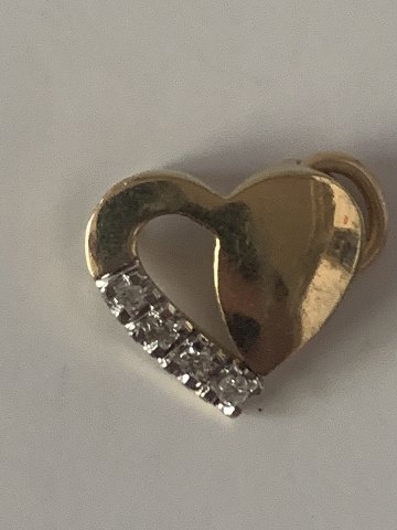 Heart with clear stones Pendant #14 carat Gold
Stamped 585