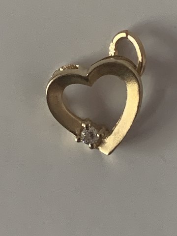 Heart pendant with brilliant #14 karat Gold
Stamped 585
Height 8.99 mm
Width 8.89 mm