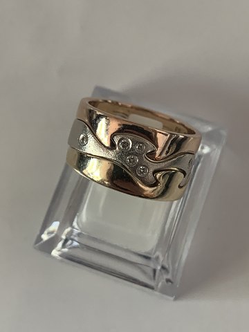Georg Jensen Fusion ring 3 parts - White, Rose & Red gold
Ring size 58