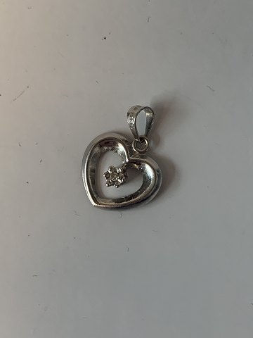 Heart pendant with brilliant
18 carat white gold