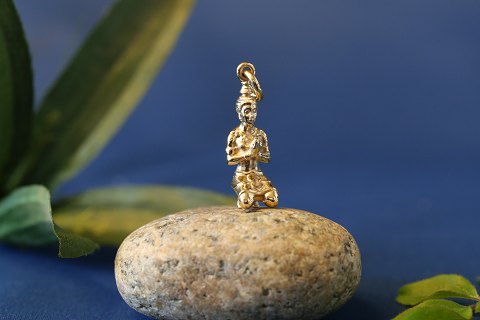 Charm Buddha i 14 karat guld 585, til kæde.