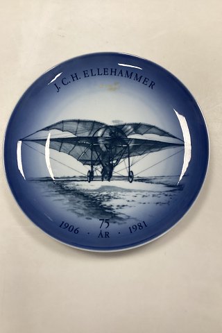 Bing & Grøndahl SAS Flyver Platte Ellehammer 1906 1981