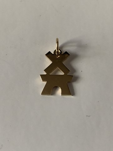 Unique pendant for necklace in 14 carat gold, modern look.