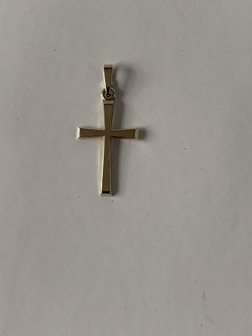 Beautiful classic gold cross in 14 carat gold, stamped 585 HS, for chain.