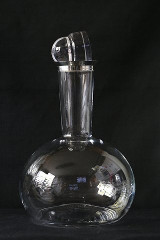 Glass decanter from Georg Jensen, designed by Ole Palsby, 925 Sterling Silver.