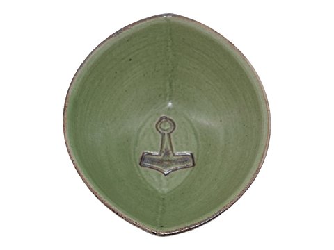 Hjorth art pottery
Unique oblong green bowl with the Hammer of Thor