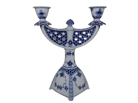 Blue Fluted Full Lace
Two-armed candlelight holder