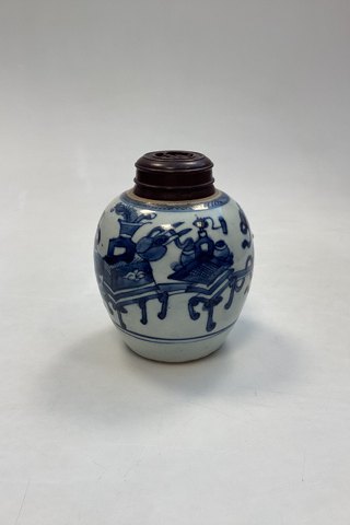 Orientalsk Kinesisk Vase / Ingefærkrus med motif i blå og hvid Jiaqing perioden 1795-1820?