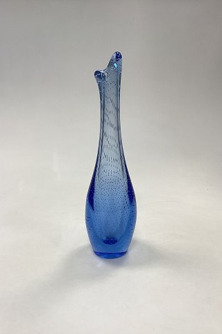 Holmegaard/Kastrup Lyseblå Næb-Vase med Bobler