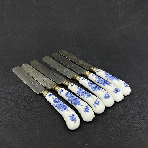 Set of 6 Blue Flower lunch knives