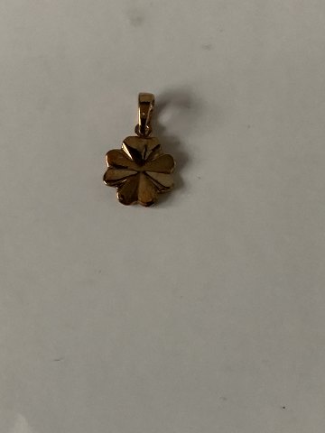 Pendant/charm shaped like four-leaf clover in 8 carat gold. Fine details and 
nice look.
