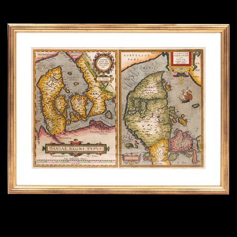Map showing the Kingdom of Denmark by Ortelius 
1854. Size with frame: 51x59cm