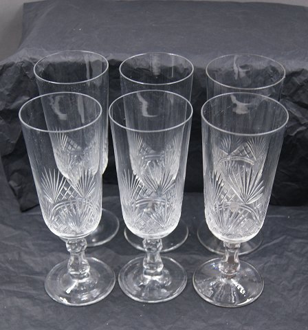 Set mit 6 Kristall-Champagnergläsern, 19 cm