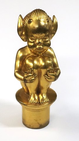 Arno Malinowski. Gilded bronze figure. Made as a signet. Height 11 cm.