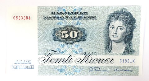 Dänemark. Banknote 50 DKK 1982 C1. Unzirkuliert.