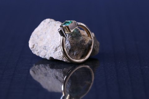 Guld Dame ringe med Diamanter
