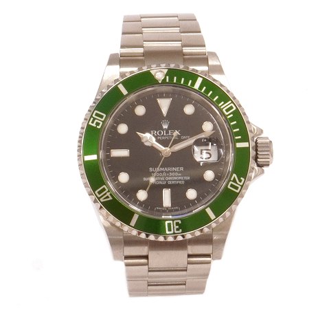 Rolex Kermit 16610LV verkauft April 2006 von einem 
deutschen AD. Wird mit Zertifikat etc geleifert. 
D: 40mm