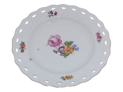 Let Saksisk BlomstMiddagstallerken med blondekant 25,5 cm.