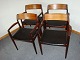 4 pcs NO Møller chair in black leather from 1960 are in good condition 5000 m2 
showroom