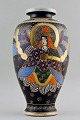 Large Japanese Satsuma earthenware vase.
