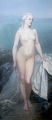A large French oil painting, indistinctly signed, dated 1887. Young naked blonde 
woman.