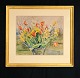 Storfyrstinde Olga Alexandrova af Rusland: Stilleben with flowers. Watercolour. 
Signed. Circa 1930. Visible size: 35x42cm. With frame: 54x61cm