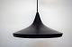 Tom Dixon: Three pendants "Beat Wide" of brass, black painted outside, 
gold-colored and hammered inside.