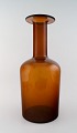 Holmegaard stor vase/flaske, Otto Brauer. Flaske i brunt.
