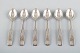 Hans Hansen silverware number 2. Set of six coffee spoons in all silver. 1937
