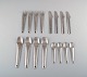 Scandinavian modernist design stainless steel cutlery. 4-person dinner service 
consisting of dinner fork, dinner knife, dinner spoon and tea spoon. 1970