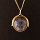 Kirsten Pontoppidan; A necklace of 14k gold, set with a lapis lazuli pendant 
with a 14k gold chain