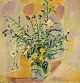 Albert Naur ( f.1889, d. 1973) dansk maler. Opstilling med blomster i vase. Olie 
på lærred, dateret 1956.