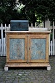 Swedish 19th century cabinet with gallery edge and scraped original color.