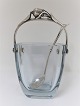 Eiskübel mit Silber OGH (Sterling) mit Löffel. Höhe des Glases 12,5 cm.