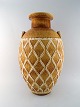 Gunnar Nylund for Rörstrand / Rorstrand. Colossal unique floor vase with 
geometric pattern in glazed stoneware. Beautiful glaze in light earth tones. 
Early unique piece from the 1940