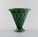 Kähler, HAK. Vase i glaseret keramik. Smuk glasur grønne nuancer. 1930/40